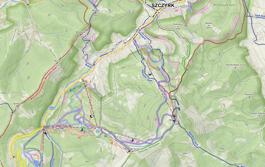 Szczyrk - narty - mapa