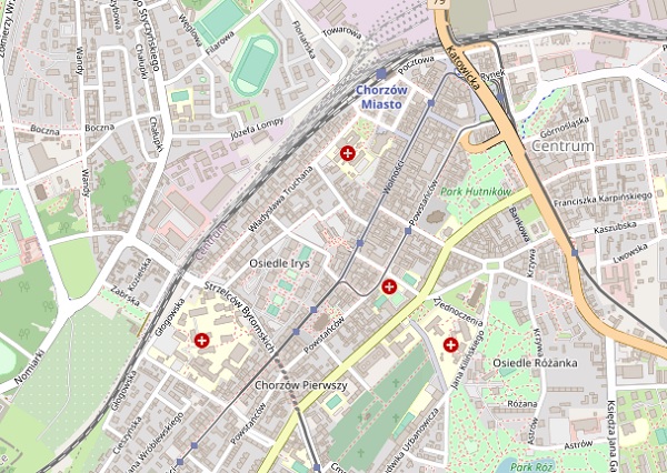 Mapa Chorzowa
