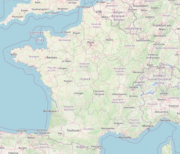 Mapa Francji Mapa Francji