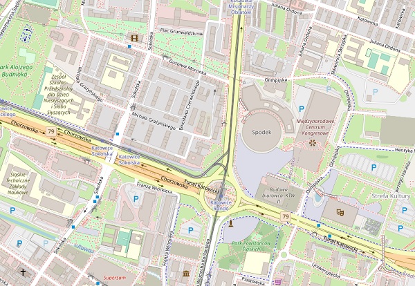 Mapa Katowic