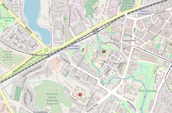 Mapa Olsztyna