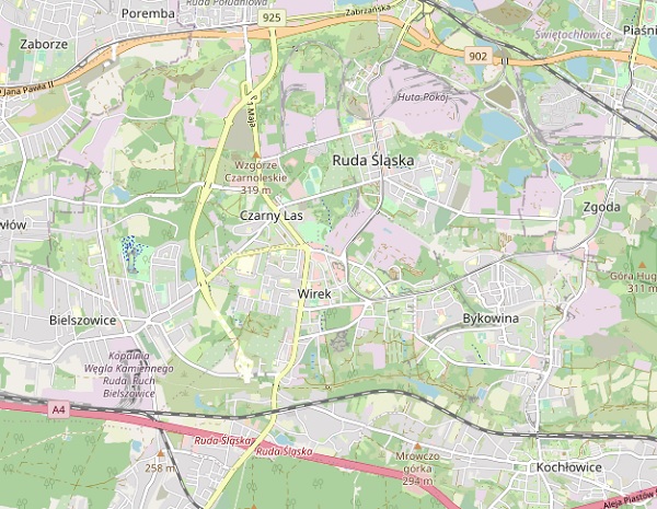 Mapa Rudy Śląskiej