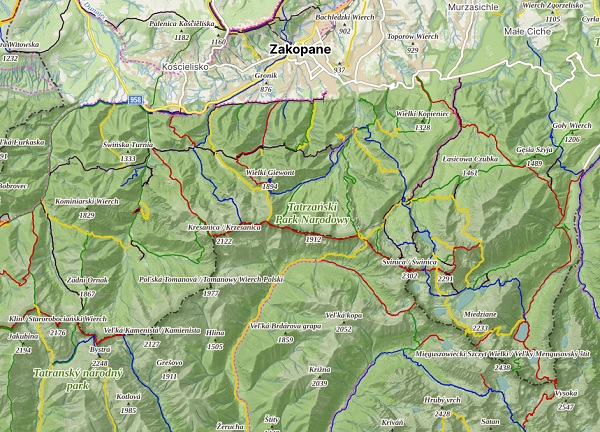 Mapa Tatr
