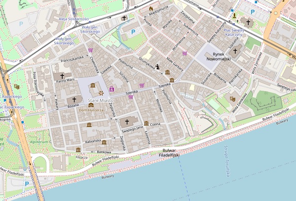 Mapa Torunia