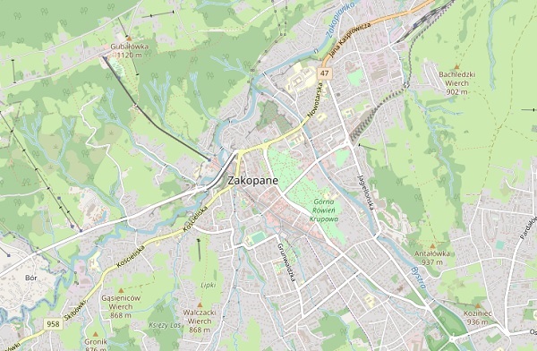 Mapa Zakopanego