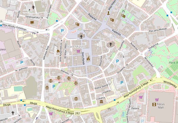 Mapa Zielonej Góry